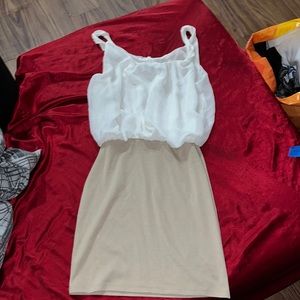White and tan dress